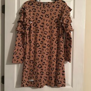 Simply Southern Animal Print Ruffle A-Line Tunic Dress Size Mediun